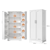 thumbnail of Küchenschrank 60x35x128 cm Weiß mit LED-Sensorleuchte, höhenverstellbaren Einlegeböden und Platz für Küchenutensilien