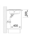 thumbnail of Blanco Rundes Spülbecken, Blancorondoset 46 x 39 cm, mit Abtropffläche, Edelstahl mit Bürstenfinish