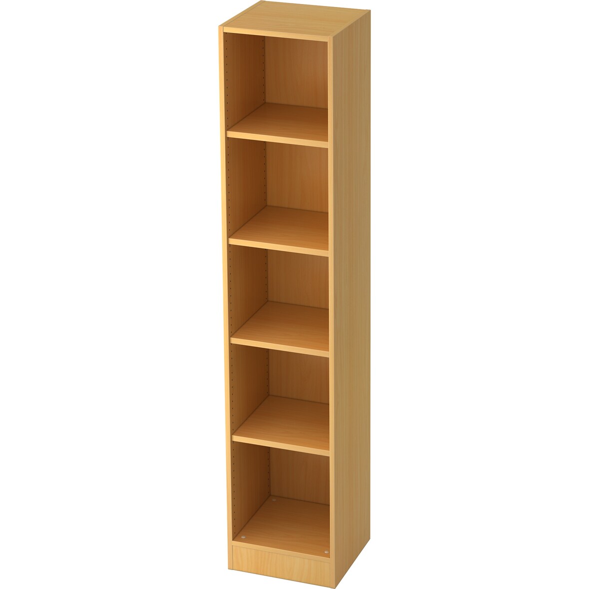 bümö office Regal Buche, Standregal Holz - Aktenregal für Ordner & Bücher, Bücherregal 40 cm schmal, 5 OH Regal Wand, Büroregal, Holzregal,