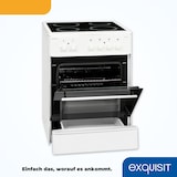 thumbnail of Exquisit ECM 6-4 Elektro-Standherd | Ober-/Unterhitze | Grill | Multifunktion | Backofen-Volumen: 61 l | EEK:  A | Weiß