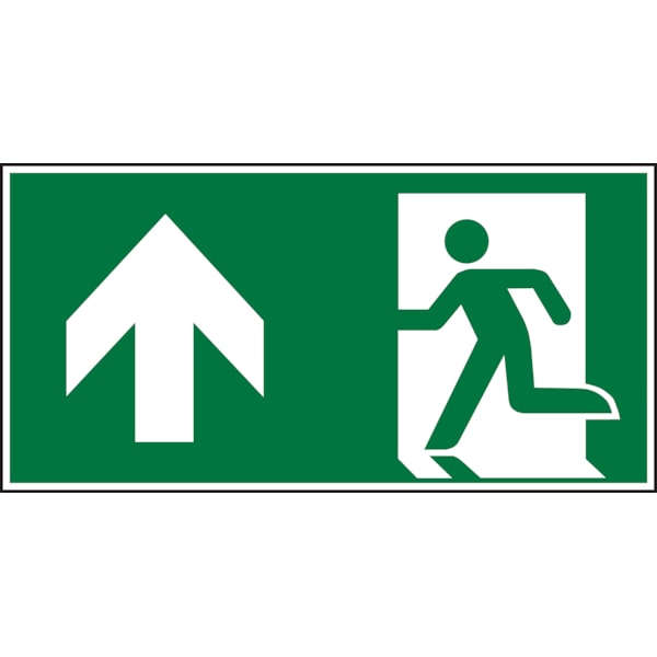 Rettungszeichen, Notausgang geradeaus - ASR A1.3 (DIN EN ISO 7010) - 340x190x8 mm Acrylglas