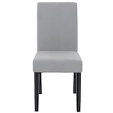 thumbnail of 2er-Set Esszimmerstuhl Littau, Stuhl Küchenstuhl Hochlehner, Stoff/Textil Cord Holz ~ hellgrau, dunkle Beine