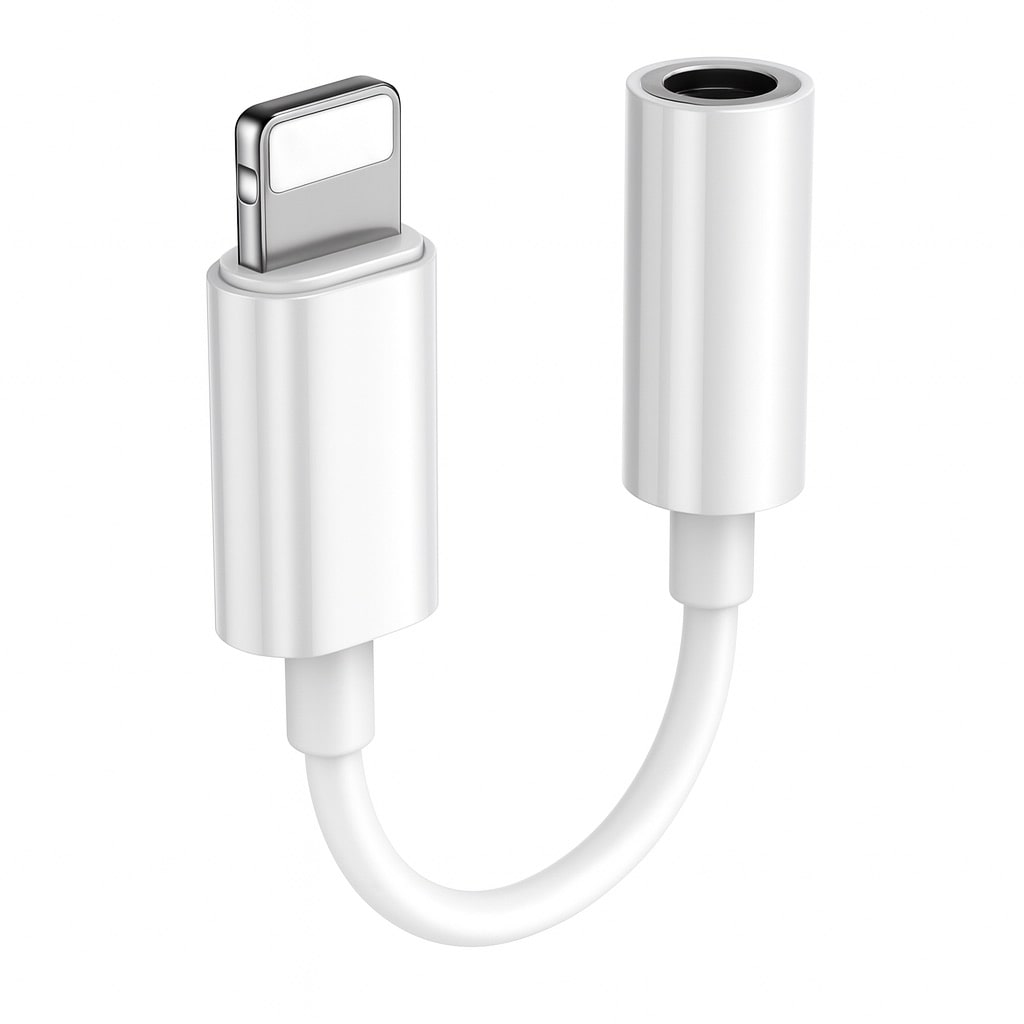 3,5mm Klinken Audioadapter für iPhone – Kompatibel mit iPhone 7 bis 14, Pro & Max – Klinke Adapter für Musik & Anrufe