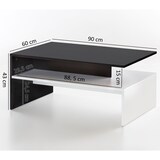 thumbnail of Wohnzimmertisch 90 x 43 x 60 cm mit Ablage Holz Schwarz / Weiß, Design Wohnzimmer Couchtisch zweiteilig mit Stauraum, Sofatisch eckig Kaffeetisch