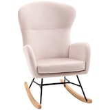 thumbnail of HOMCOM Poltrona Baloiço Estofada em Veludo com Assento Acolchoado Apoio para os Braços e Pés de Madeira de Faia 65x87x102cm Rosa