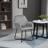 thumbnail of HOMCOM butaca de salón sillón de salón tapizado en terciopelo con asiento acolchado base metálica cruzada sillón lectura para dormitorio gris