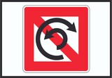 thumbnail of Wenden verboten Symbol Wendeverbot A4 Rückseite selbstklebend