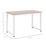 thumbnail of HOMCOM Mesa de Ordenador Escritorio para Hogar Oficina con Pies Ajustables Mobiliario Simple de Oficina 120x60x76cm Carga 100kg Marco Metal