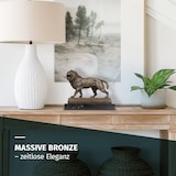 thumbnail of Bronzeskulptur Löwe stehend aus Bronze auf Marmorsockel mit Filz H 20,2 cm plastische Tierfigur als Kunstobjekt für Wohnraum Innenbereich