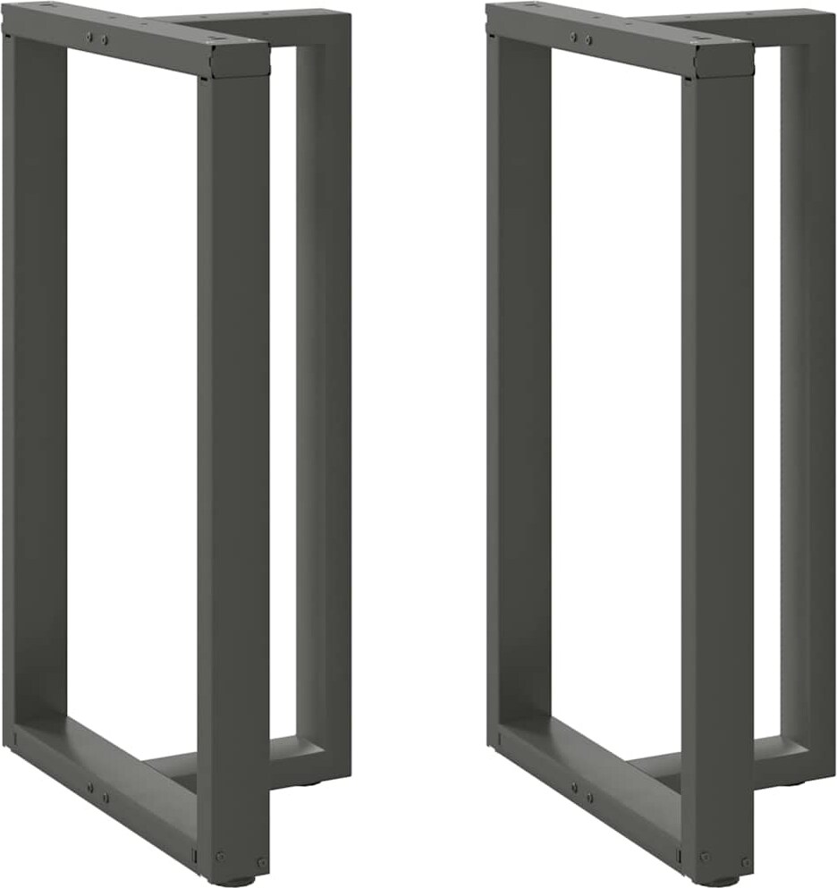 Helloshop26 - Set aus 2 modernen T-förmigen Bartischbeinen 60 x 35 x 100 cm mit verstellbaren Nivellierfüßen aus anthrazitfarbenem 02_0057356