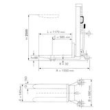 thumbnail of Manueller Hochhubwagen 1000 kg Hubhöhe 2,5 m mit Doppelhubsystem und Handbremse
