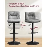 thumbnail of Helloshop26 - Set aus 2 Barhockern höhenverstellbarer PU-Sitz 360° drehbar Küchenstuhl mit Rücken- und Fußstütze grau 12_0007708