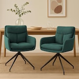 thumbnail of Set van 2 eetkamerstoelen Somers stof groen