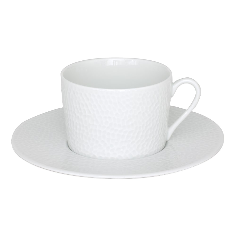 Tasse à thé et sa sous-tasse Louna 22 cl -  22.00 cl Blanc Rond Porcelaine Table Passion 9.00x9.00 cm