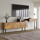 thumbnail of TV-Ständer Marmor Holzmaserung mit PVC-Kante stabile Eisenbeine TV-Regal Stauraum Wohnzimmer Marmor- und Holzfarbe 120x30x50 cm