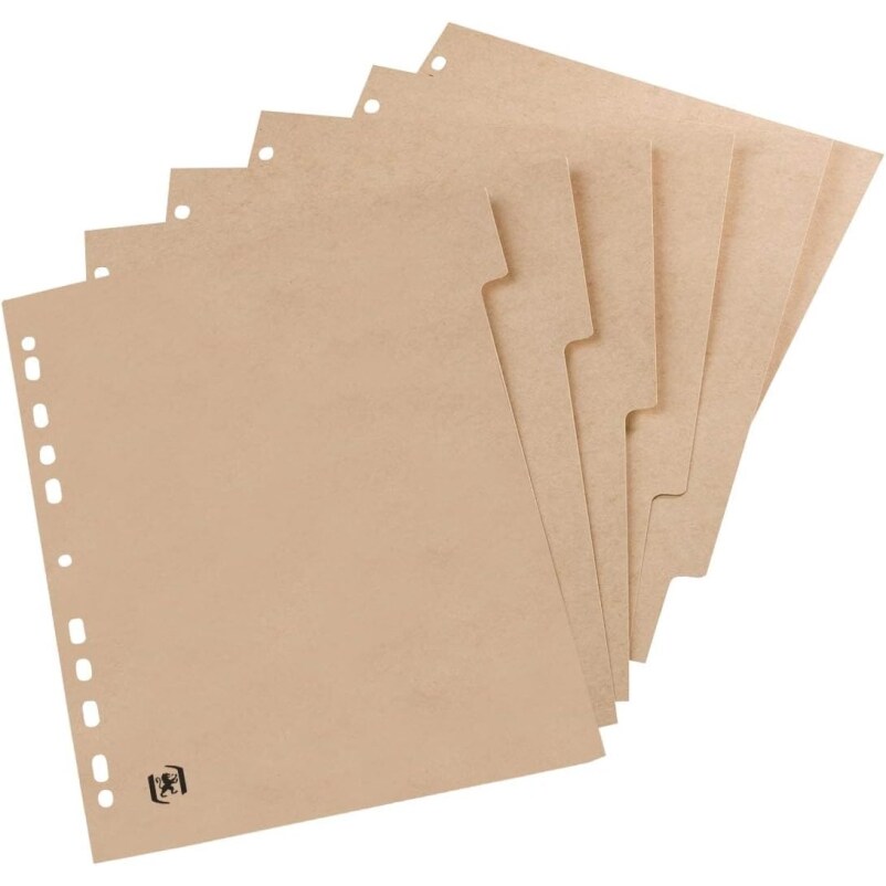 Intercalaires Touareg A4, 6 positions, en carte 240g/m², coloris beige