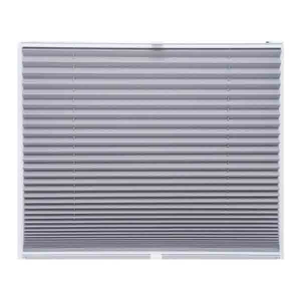 Thermo Black Out Plissee 115x120 cm hellgrau silber metallic 100% Verdunkelnd