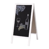 thumbnail of XL Werbetafel HWC-C17, Aufsteller Kreidetafel Kundenstopper, 2 Schreibflächen klappbar, 100x50cm ~ weiß shabby