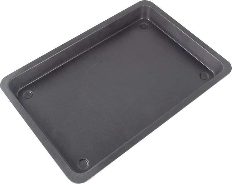 Dr. Oetker Tradition Backblech mit extra hohem Rand, Back Blech, Backform, Kuchenform, Stahlblech Antihaft-Beschichtet, Schwarz, 42 cm, 1450