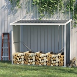 thumbnail of Outsunny Abrigo para Lenhas Outsunny 185x84x148.5 cm Cinzento