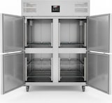 thumbnail of Romux® Kühlschrank mit 4 Türen 134 cm mit Umluftkühlung | Gastro Kühlschrank aus Edelstahl mit 1200 L Kapazität - 6 Einlegeböden und 400 W