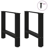 thumbnail of Pieds De Table Basse Noir 2 Pièces 60 X (42 43) Cm Acier