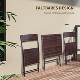 thumbnail of Merax Klappbare Rattan Gartenmöbel Set 3-tlg mit 2 Stühlen & Beistelltisch, wetterfeste Lounge, Outdoor Balkonmöbel Set für 2 Personen, Braun