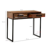 thumbnail of Konsolentisch Sheesham Massivholz / Metall 90x76x36 cm Flurtisch, Anrichte Wohnzimmertisch Schmal, Design Schreibtisch