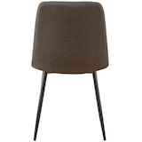 thumbnail of Décoshop26 - Conjunto de 4 cadeiras de jantar com costura decorativa vertical assento em tecido marrom e pés de metal preto 10_0007500