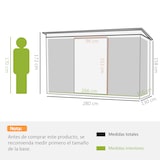 thumbnail of Outsunny Caseta de Jardín 280x130x172 cm Tipo Cobertizo Metálico para Almacenamiento de Herramientas Base 3,6m² con 2 Puertas Corredizas para Exterior