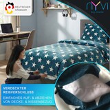 thumbnail of Winter Bettwäsche CozyStar Soft 2-teilig 1x Bettbezug 135x200 + 1x Kissenbezug 80x80 Sterne Petrol