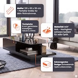 thumbnail of SalesFever Couchtisch rechteckig | mit Schublade | MDF-Holz | B 120 x T 60 x H 36 cm | schwarz
