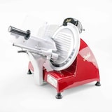 thumbnail of Berkel Red Line 250 Rot, Allesschneider + handgefertigtes Fassholzbrett aus alten Weinfässern