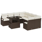 thumbnail of vidaXL 9-teiliges Garten-Sofa-Set mit Kissen in Braun, Poly-Rattan