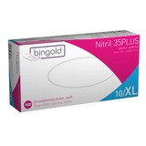 thumbnail of BINGOLD Nitril 35PLUS Einweghandschuhe Weiß Puderfrei 100 Stück : XL