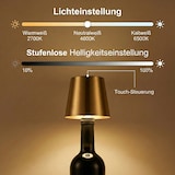 thumbnail of LED Flaschenlampe Kabellos - Akku Tischleuchte Dimmbar - Gebürstetes Metall Bronze - IP54 Wasserdicht Flaschenlicht mit Touch-Steuerung