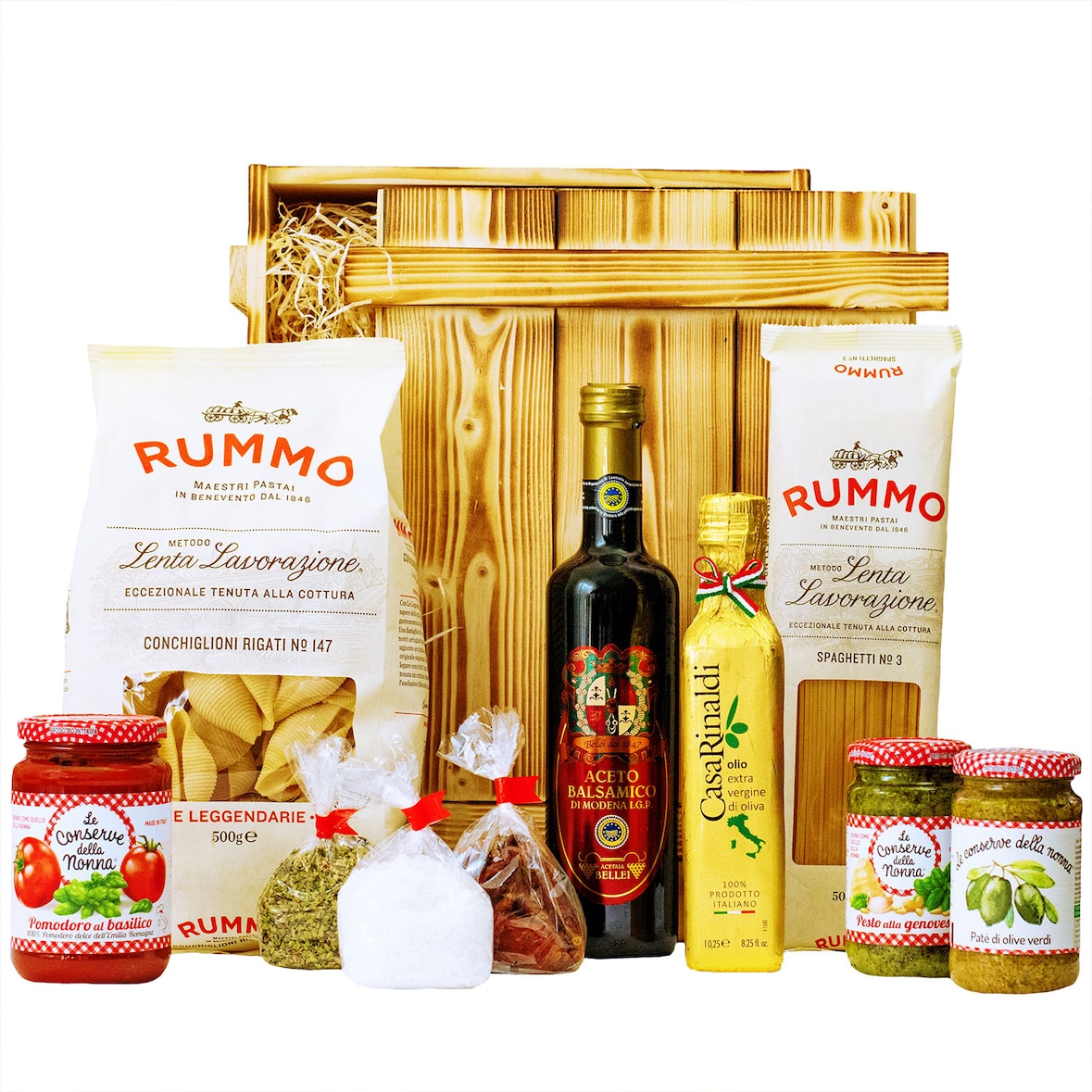 Italienisches Geschenkset „Pisa“ | Großer Geschenkkorb mit Pasta, Olivenöl & vielen Spezialitäten aus Italien