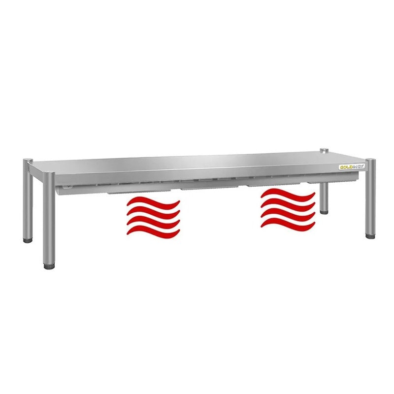 Verwarmde roestvrij stalen doorvoer 2000 x 350 mm - Hoogte 400 mm PREMIUM / GOLDINOX. GOLDINOX