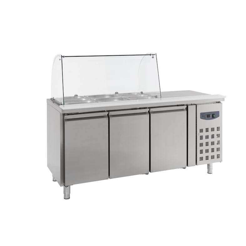 Vitrina refrigerada de cristal de 3 puertas