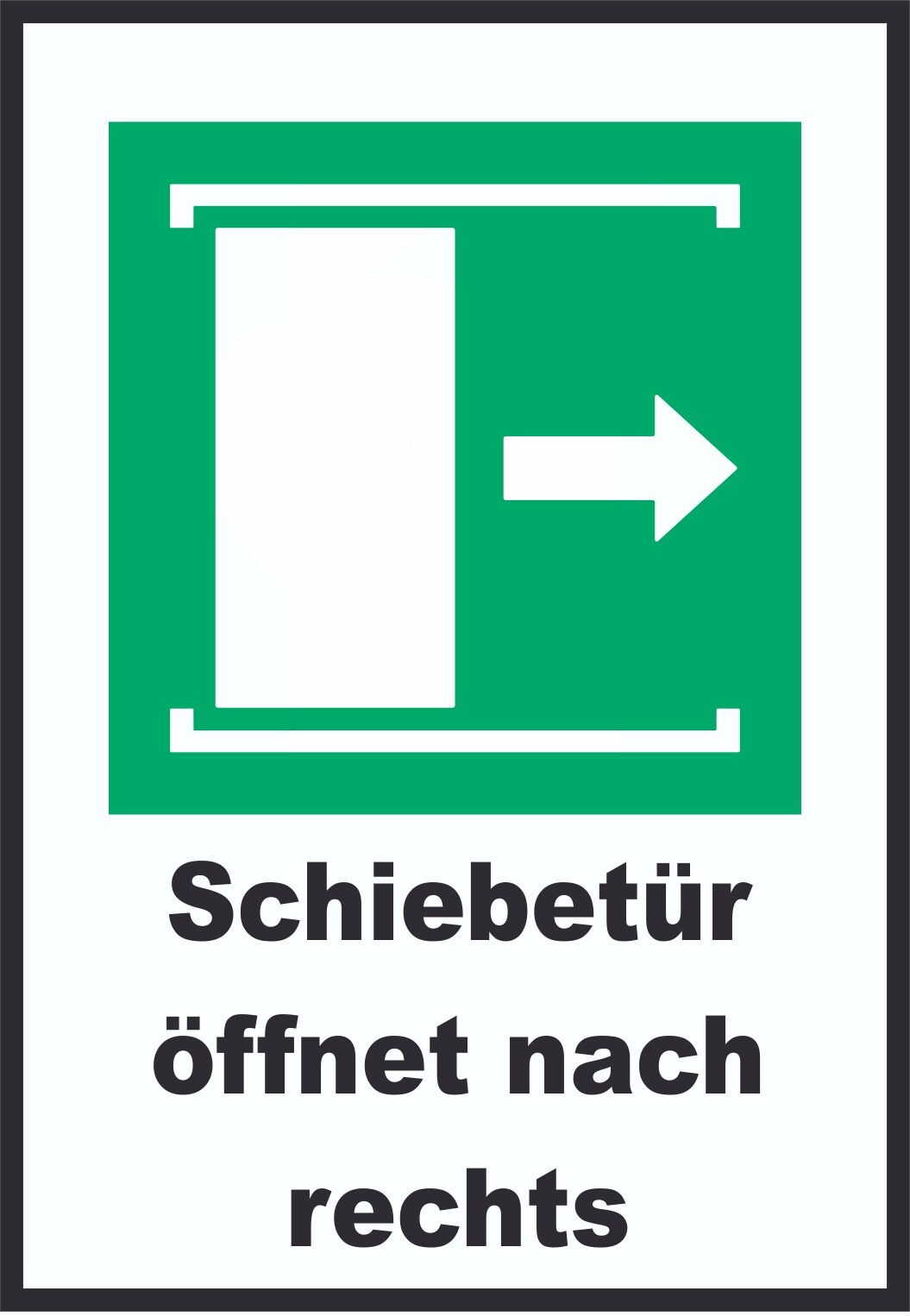 Schiebetür öffnet nach rechts A4 Rückseite selbstklebend Schild