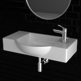 thumbnail of Alpenberger Keramik-Waschbecken 55 cm Breit | Becken zur Wandmontage | Schickes Design Handwaschbecken für Gäste-WC