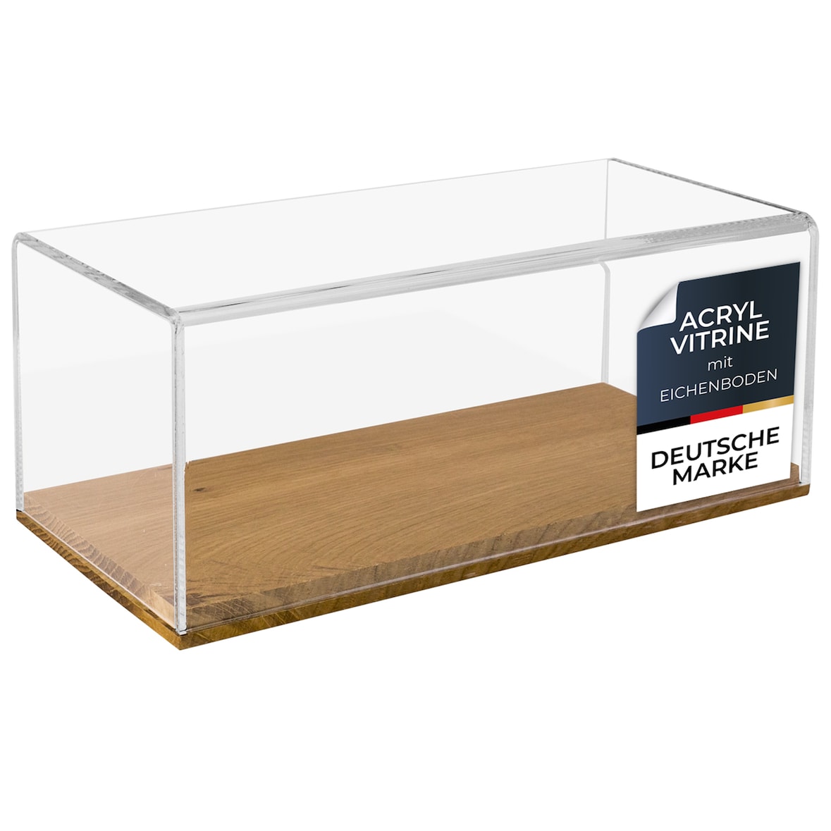 Acryl Vitrine mit Holzsockel für Modellautos, HMF 46874, 34 x 16 x 14 cm
