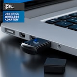 thumbnail of CSL WLAN 300 Mbit/s USB Stick Adapter - WiFi Adapter - Verschlüsselung WEP WPA WPA2 - 2,4 Ghz 2T2R - Verstärkung 18 dBm - für Windows 7 - 11