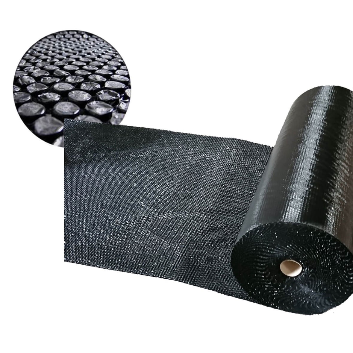 1x VEPATIM Luftpolsterfolie 120cm x 10m schwarz blickdicht 100my