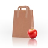 thumbnail of Papiertüten klein, 200 Stück Papiertaschen, Papiertragetaschen braun, 32 x16 x 39 cm, flacher Henkel, umweltfreundlich