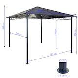 thumbnail of Hardtop Pergola HWC-C77, Garten Pavillon, Kunststoff-Dach Seitenwand Alu hellgrau 3x3m