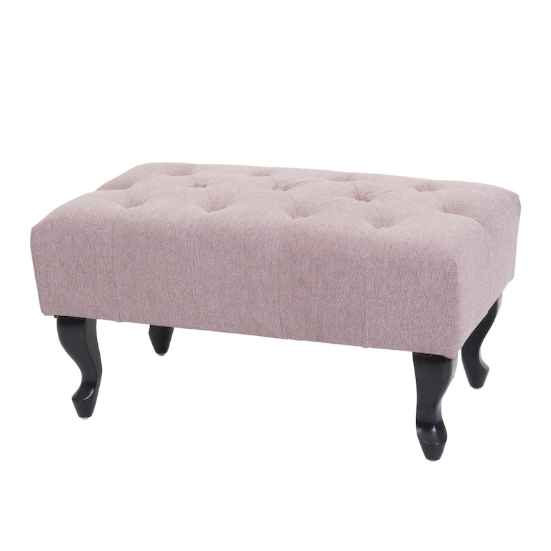 NON UTILIZZATO] Poltrona Stile Vittoriano Elegante Chesterfield Tessuto Rosa Chiaro Senza Poggiapiedi 86503937