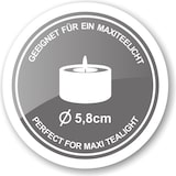 thumbnail of Dauerkerze Cornelius Pine (Höhe 12 cm, ø 10 cm), weiß, Teelichthalter hitzebeständig 90°
