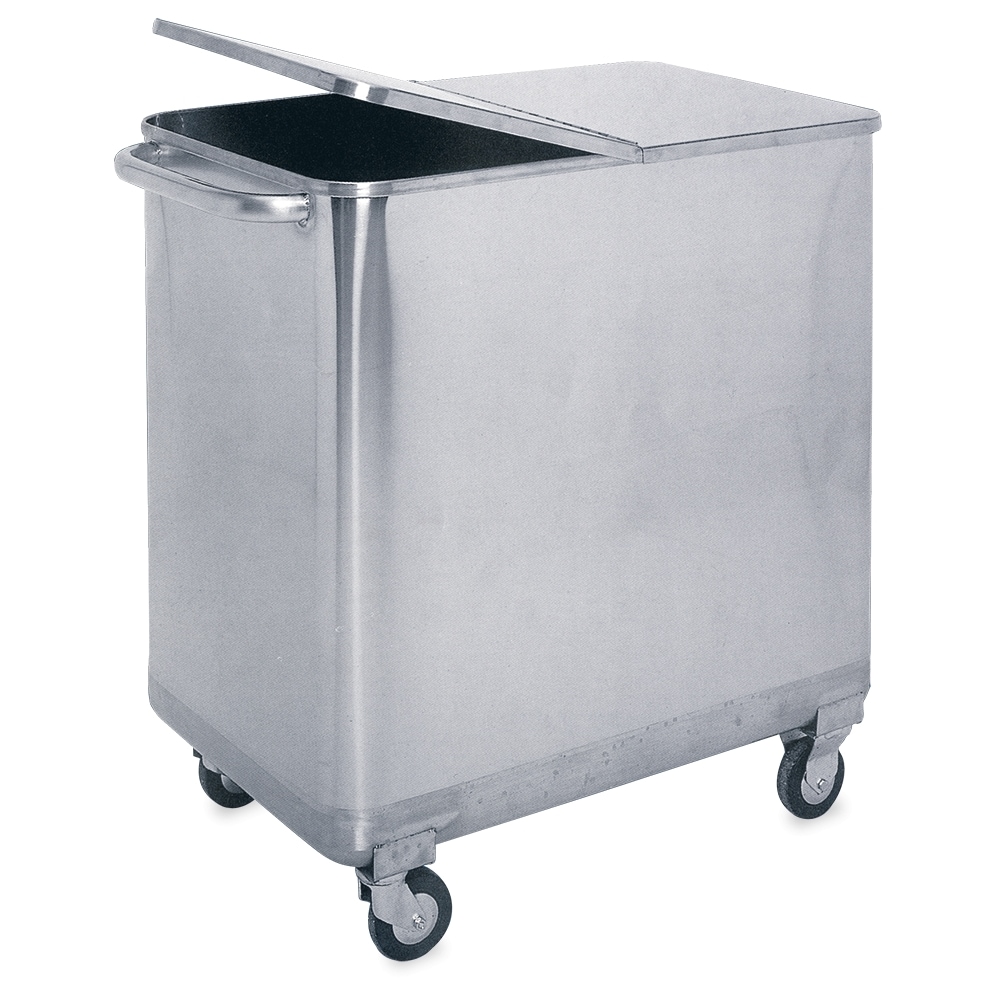 Contentor de resíduos em aço inoxidável com tampa e rodas - Especial para padaria