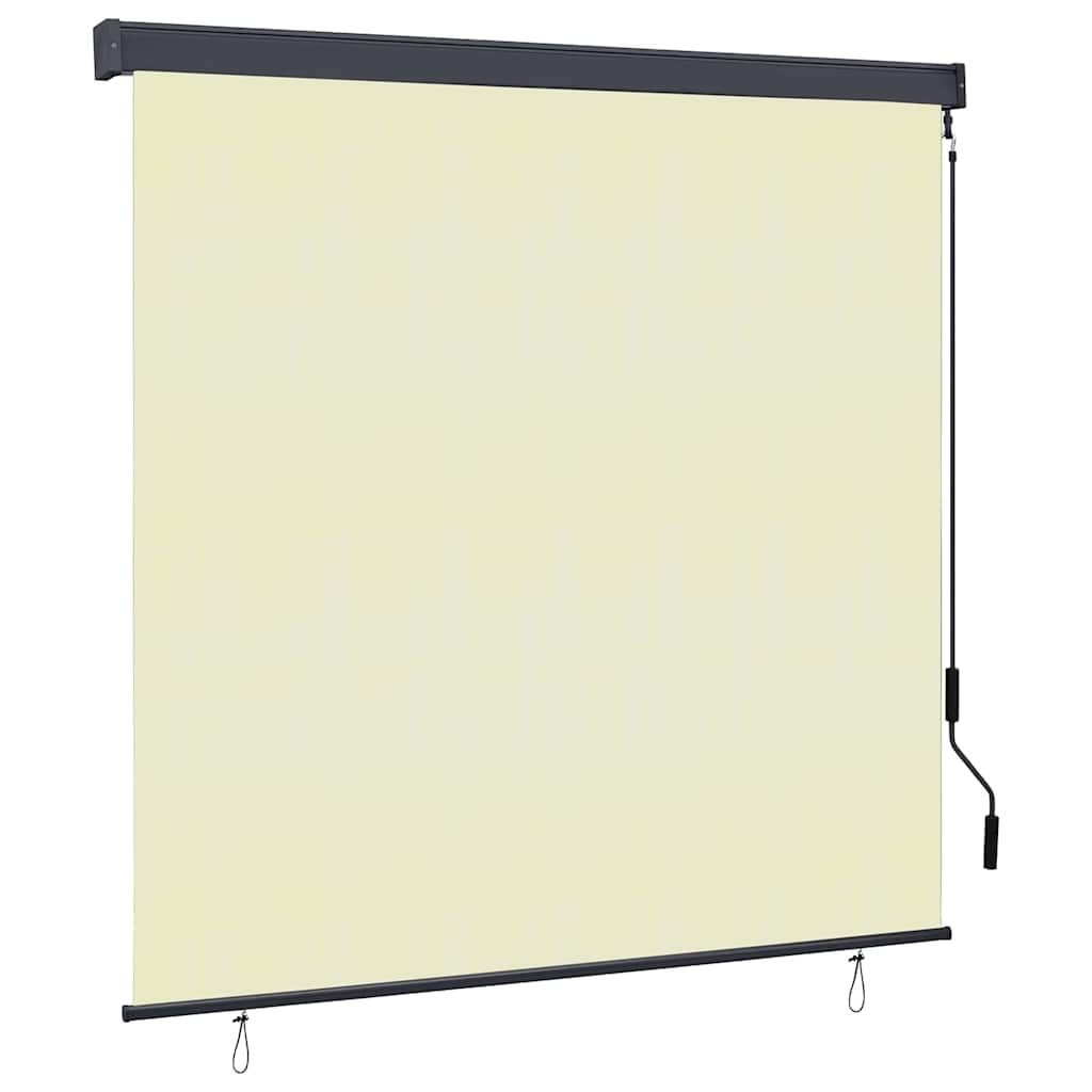 vidaXL Rollo mit Vorhängen Creme 180 x 250 cm Stoff und Aluminium